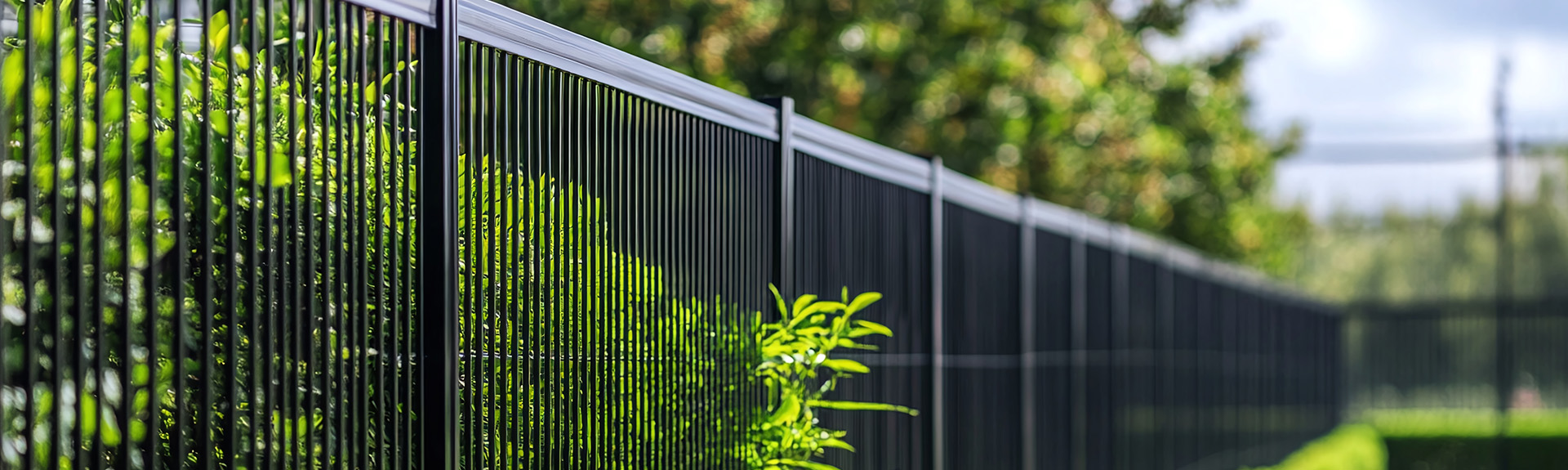 clôture aluminium moderne avec barreaux verticaux