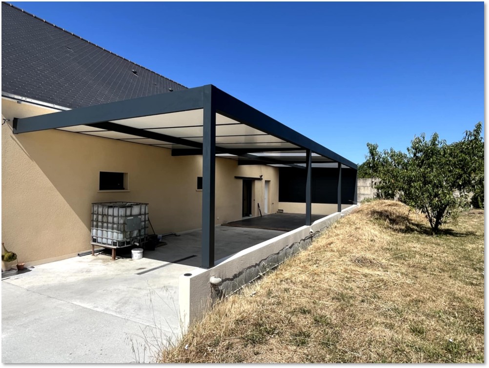 long carport aluminium noir