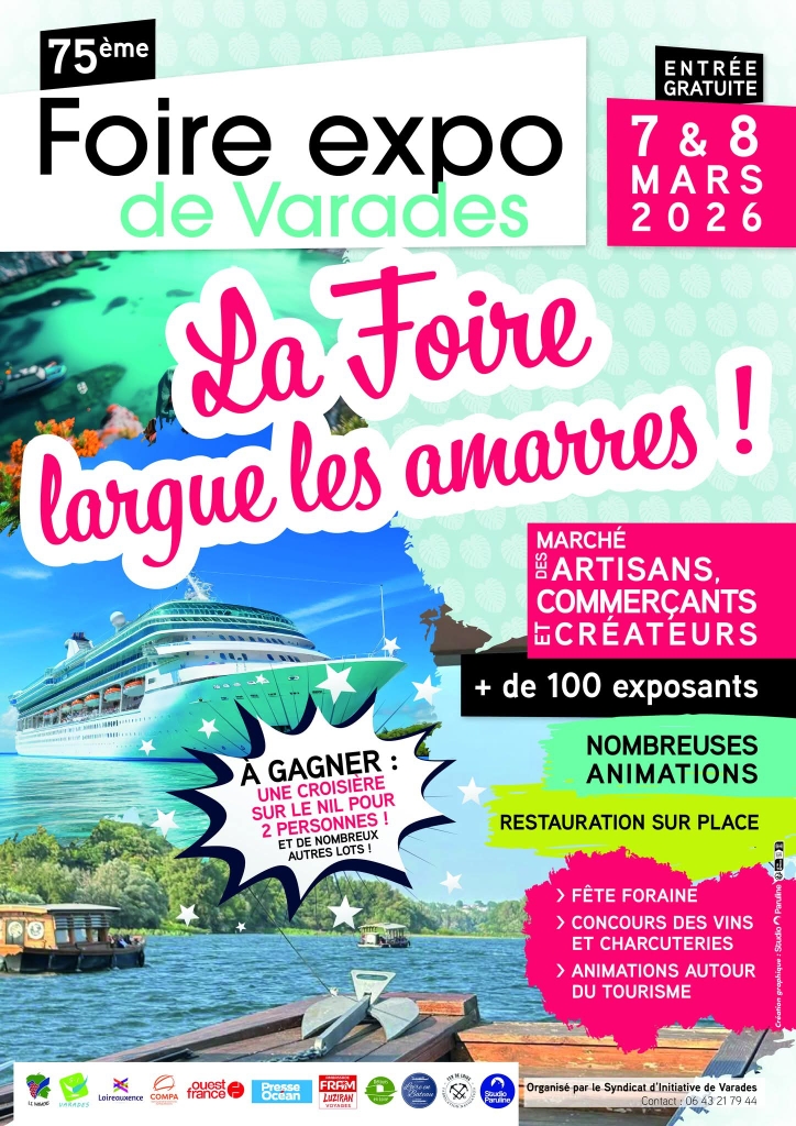 Affiche de la Foire Expo de Varades avec un prix à gagner : une croisière